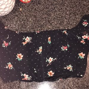 Floral off shoulder crop top